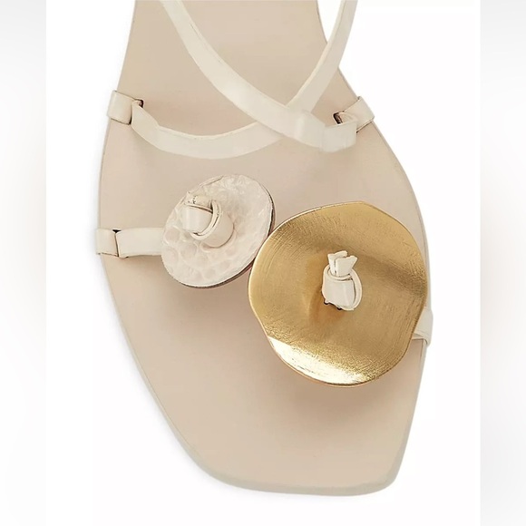 Tory Burch
Knotted Leather Ankle-Tie Sandals New Cream - Picture 4 of 13